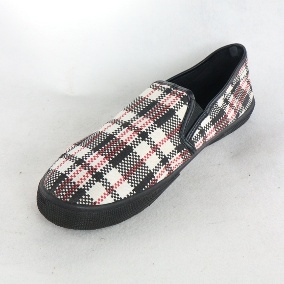RUE21 ETC PAIR of Plaid Print Canvas Slip On Shoes Sz 10 US Women - Picture 6 of 8